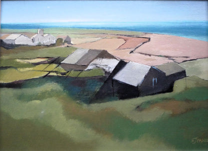 Michael Praed Morvah Cornish Landscape oil on board