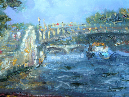 Michael Strang Near Notre Dame oil on canvas painting