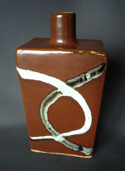 Peter Swanson Small Slabbed Kaki Bottle Vase