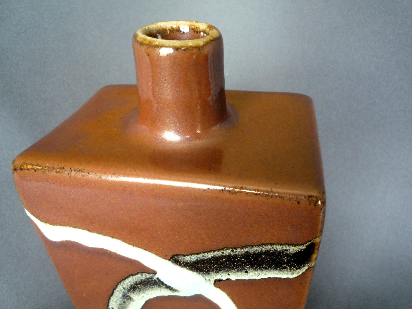 Peter Swanson Small Slabbed Kaki Bottle Vase