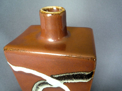 Peter Swanson Small Slabbed Kaki Bottle Vase