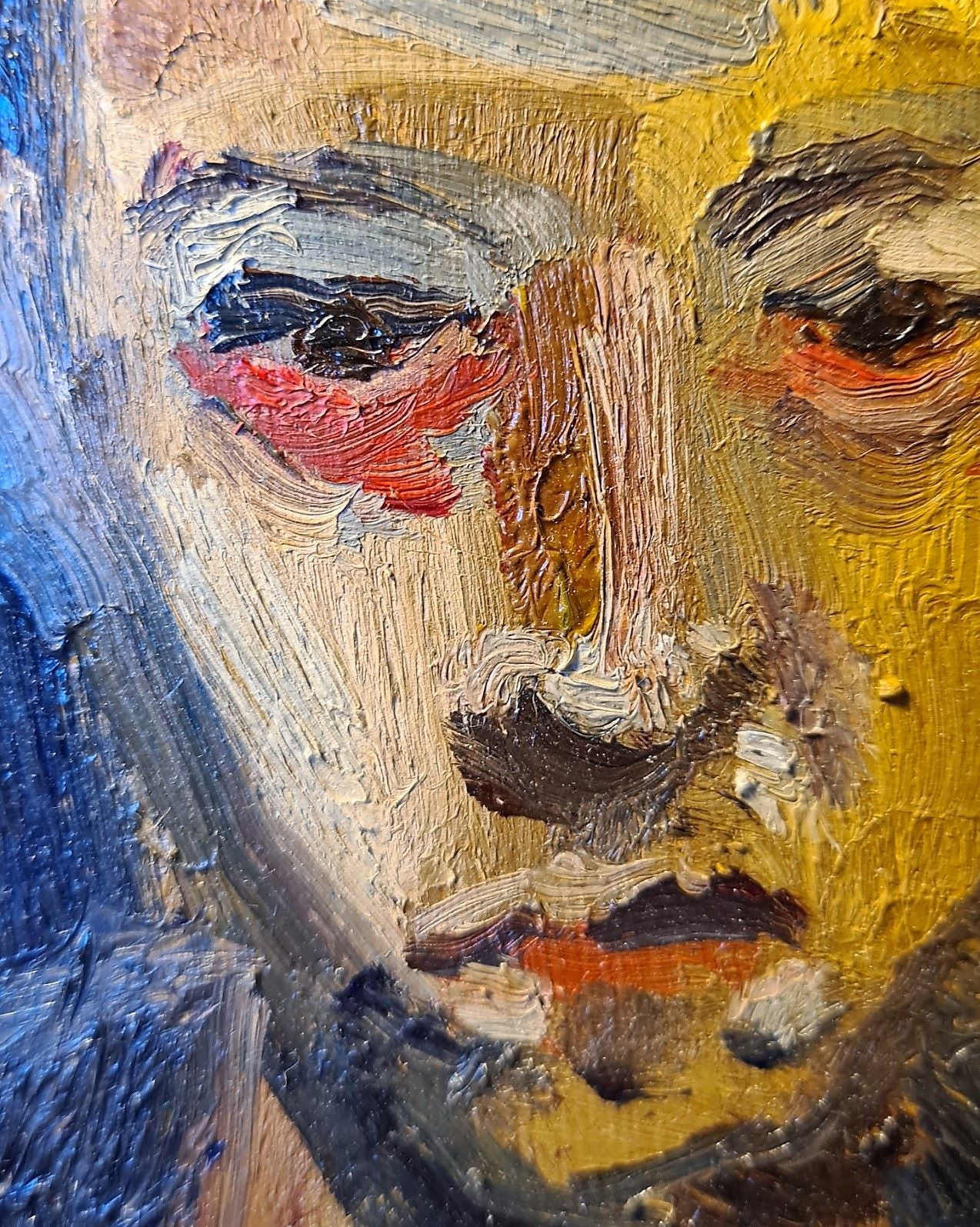 Richard Fitton Portrait Head of Adam oil on board
