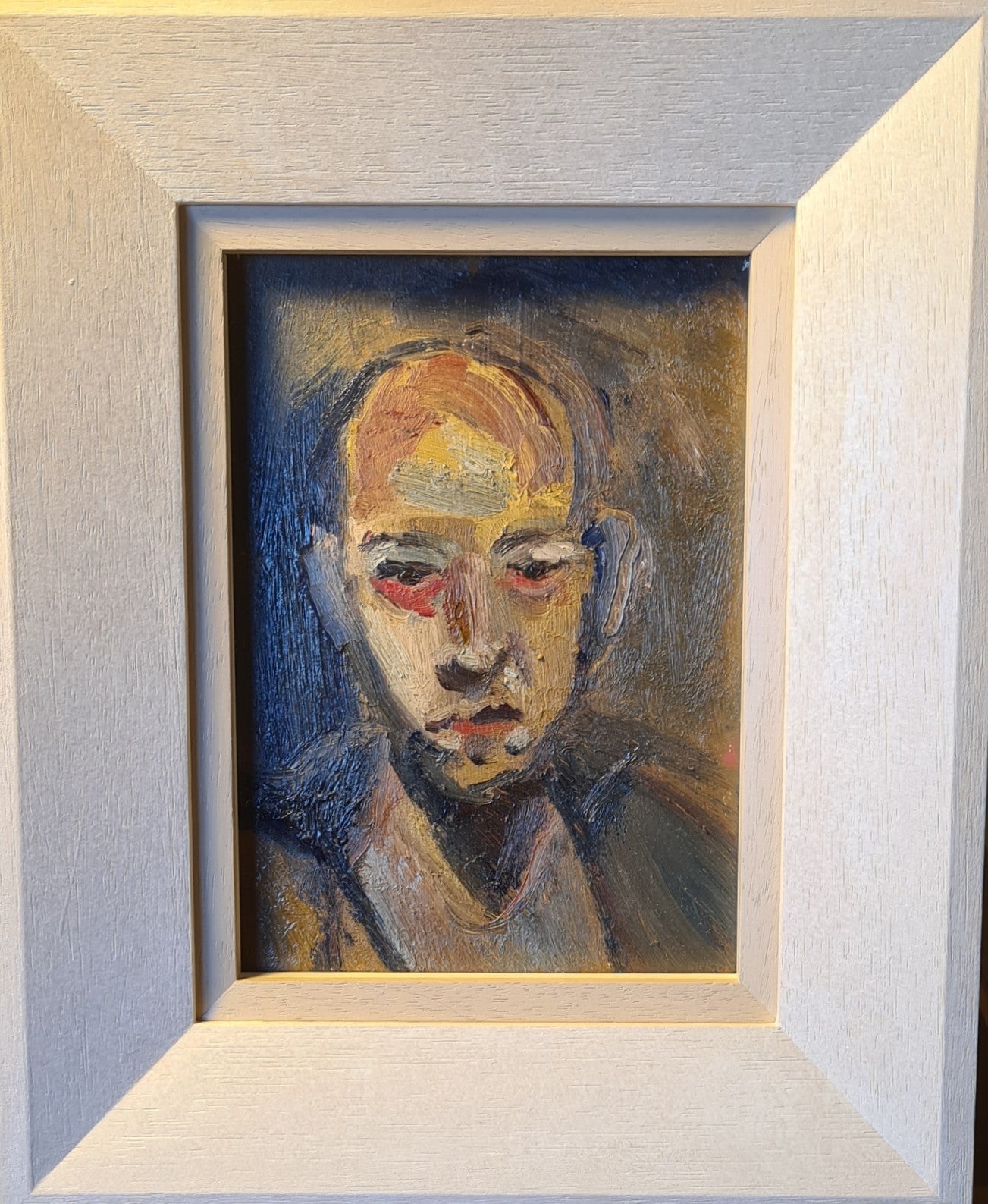 Richard Fitton Portrait Head of Adam oil on board