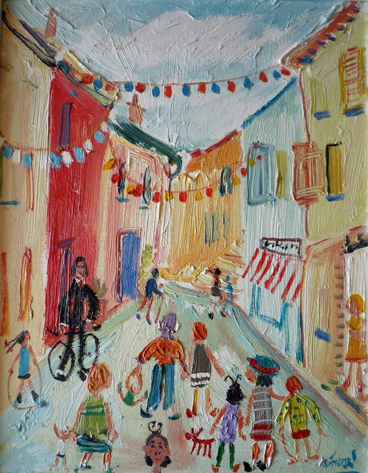 Simeon Stafford St Ives Street Scene oil painting