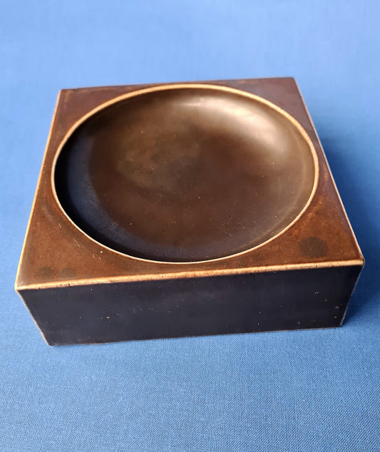 Troika Pottery Smooth Bronze Glaze Shallow Bowl
