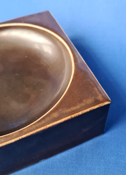 Troika Pottery Smooth Bronze Glaze Shallow Bowl